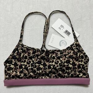 Johnny Was Calme Endurance II Cross Back Sports Bra Size XS Animal Print NWT